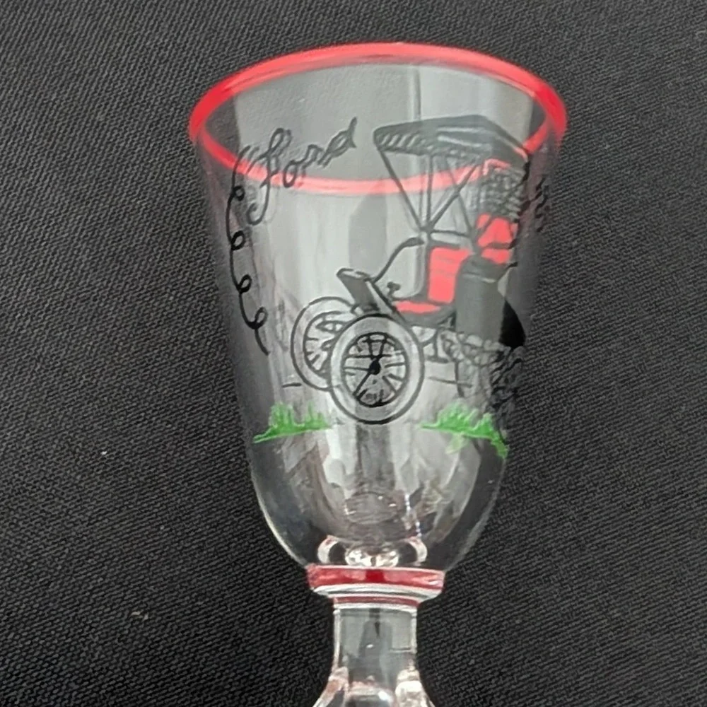 Vintage Libbey 1901 Ford Model T‎ Horseless Carriage Shot Glasses Set Of 5